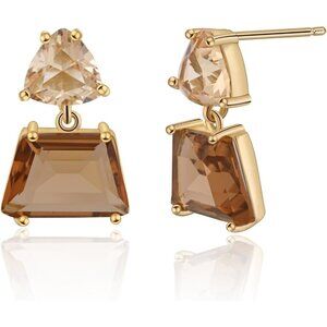 Women's Brown Beautiful Crystal Dangle Charm Fashionable Amber Drop Earring